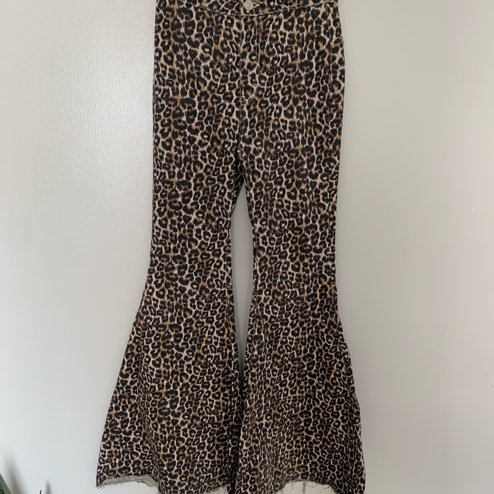 Leopard print bell bottoms